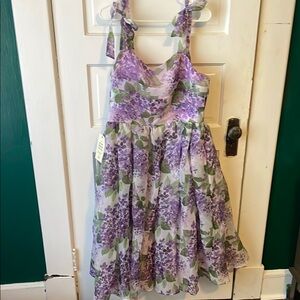 JessaKae Floral Purple and Green Dress